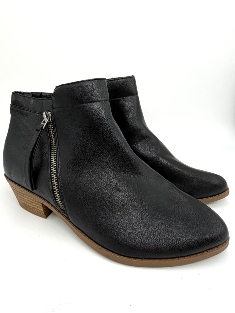 Torrid Black Faux Leather Ankle Boots - Size 8WW